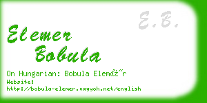 elemer bobula business card